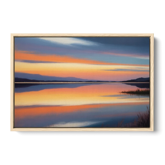 Nichupté Lagoon Sunset - Oak Framed Canvas Wall Art - Front