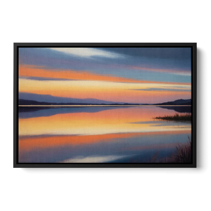 Nichupté Lagoon Sunset Front - Black Canvas Wall Art