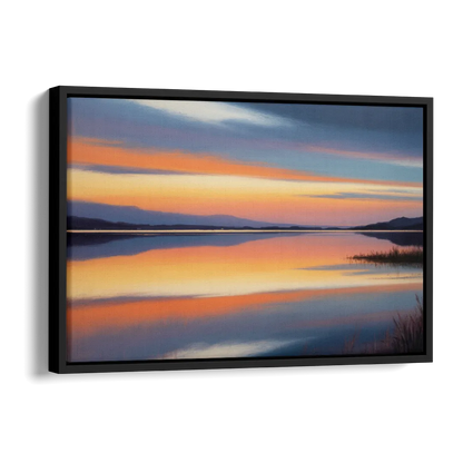 Nichupté Lagoon Sunset Side - Black Canvas Wall Art