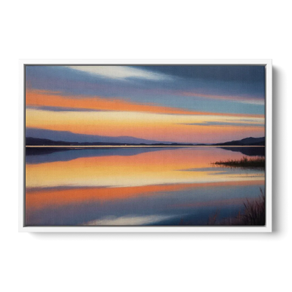 Nichupté Lagoon Sunset Front - White Canvas Wall Art