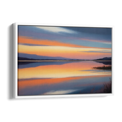 Nichupté Lagoon Sunset Side - White Canvas Wall Art