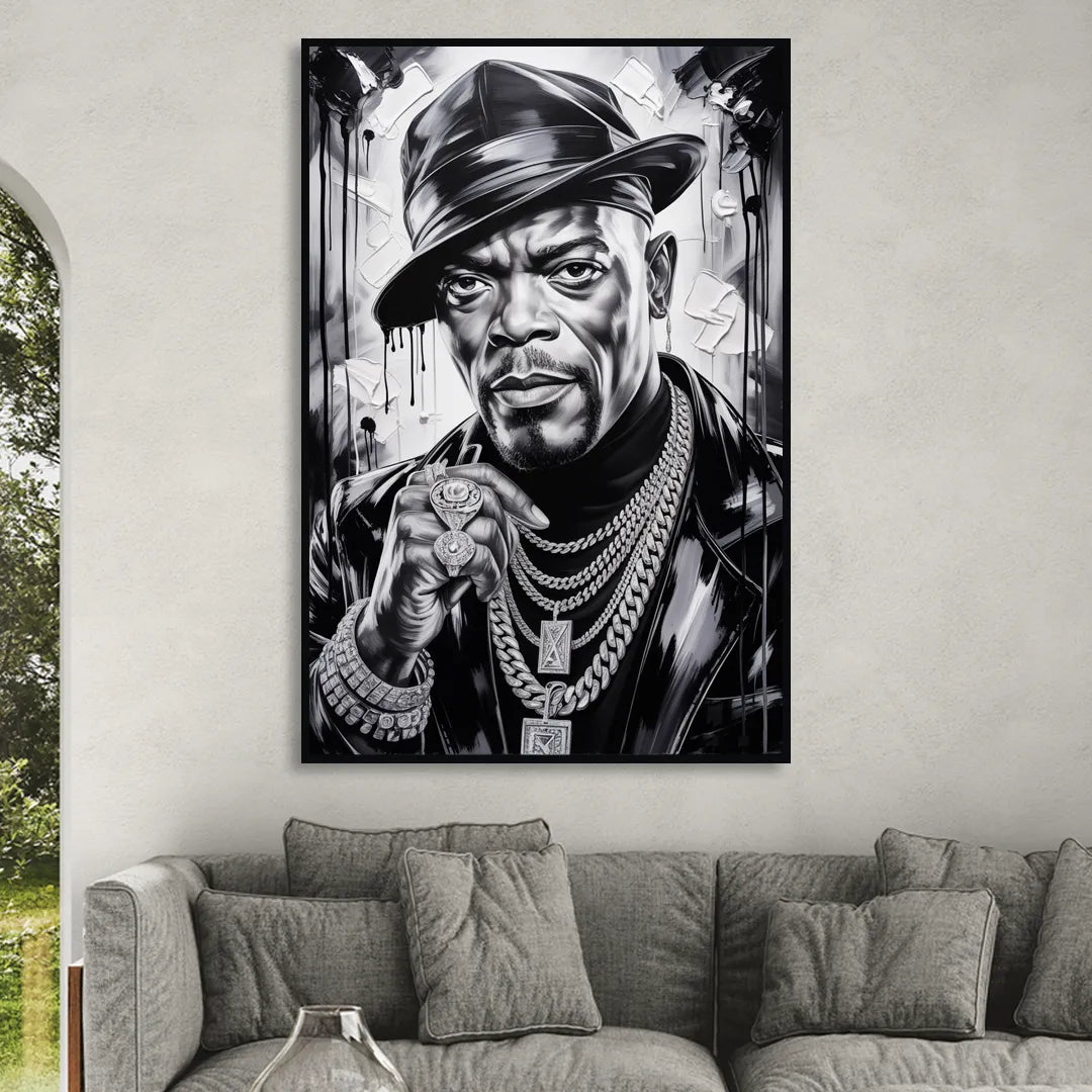 No Compromise Living Room - Black Canvas Wall Art