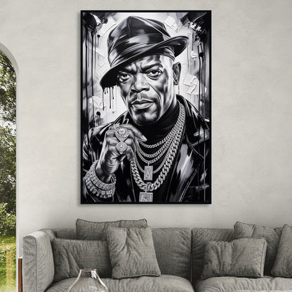 No Compromise Living Room - Black Canvas Wall Art