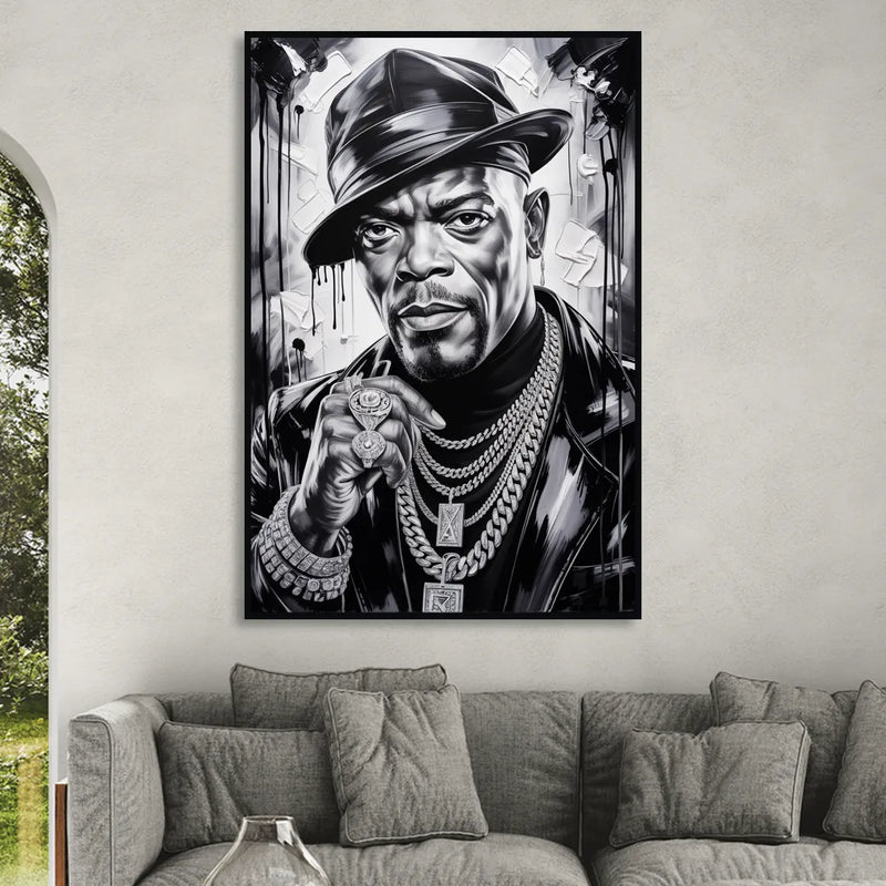 No Compromise Living Room - Black Canvas Wall Art