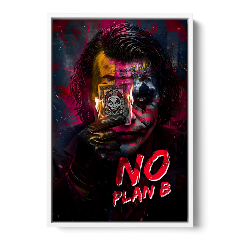 No Plan B Front - White Canvas Wall Art
