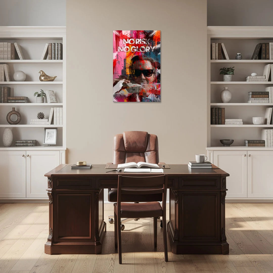 No Risk No Glory - Canvas Wall Art - Office - 24x36