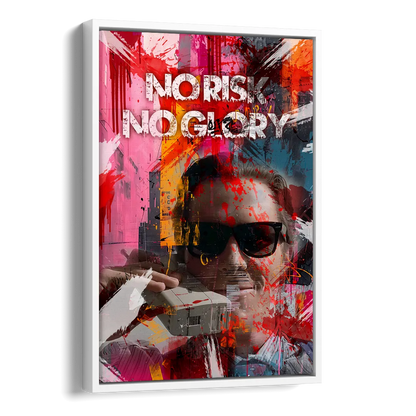 No Risk No Glory Side - White Canvas Wall Art