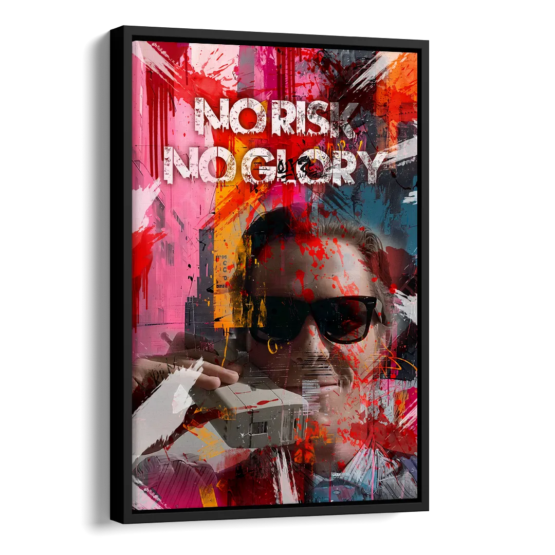 No Risk No Glory Side - Black Canvas Wall Art