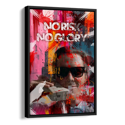 No Risk No Glory Side - Black Canvas Wall Art