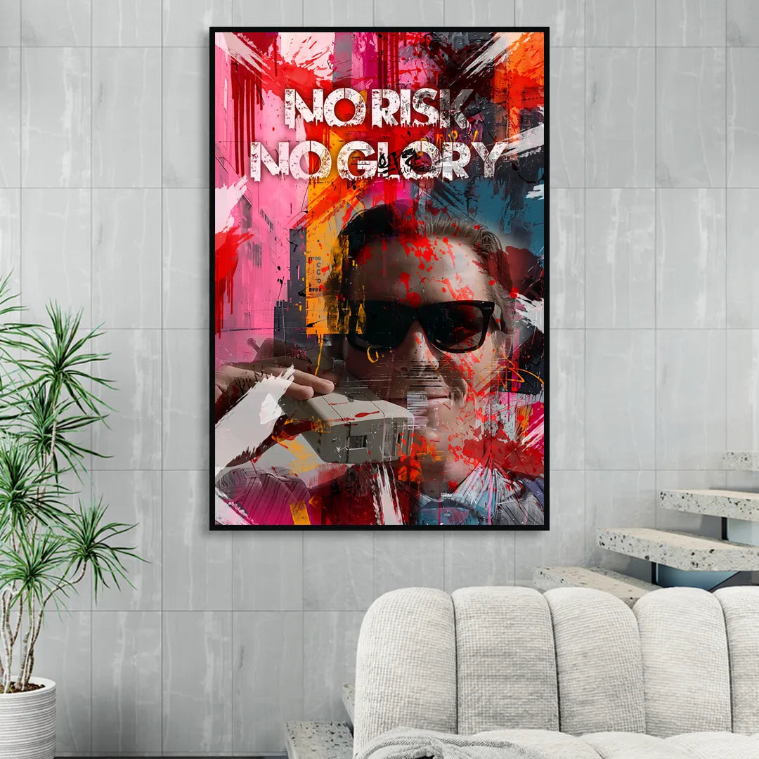 No Risk No Glory Sitting Room - Black Canvas Wall Art