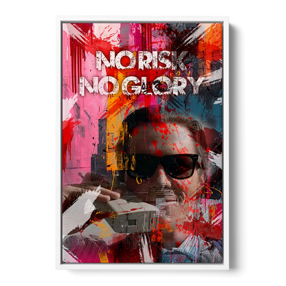 No Risk No Glory Front - White Canvas Wall Art