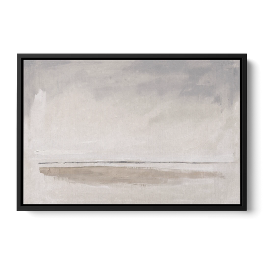 Nordic Wall Art Driftwood Band Under Sea Fog - Black Framed Canvas Wall Art - Front