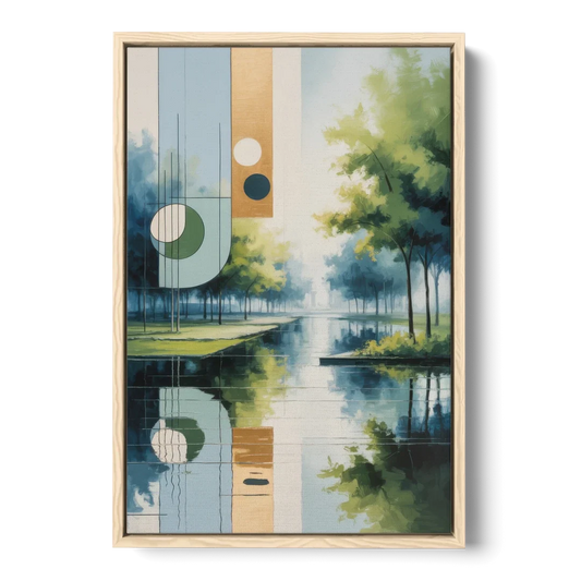Nordpark Serenity - Oak Framed Canvas Wall Art - Front