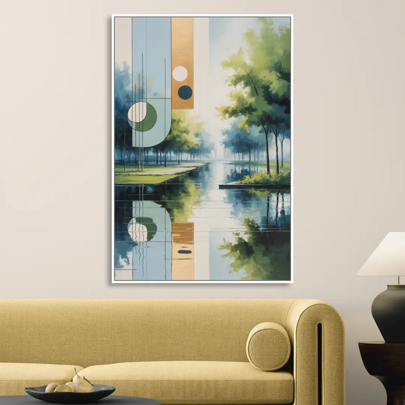 Nordpark Serenity Living Room - White Canvas Wall Art