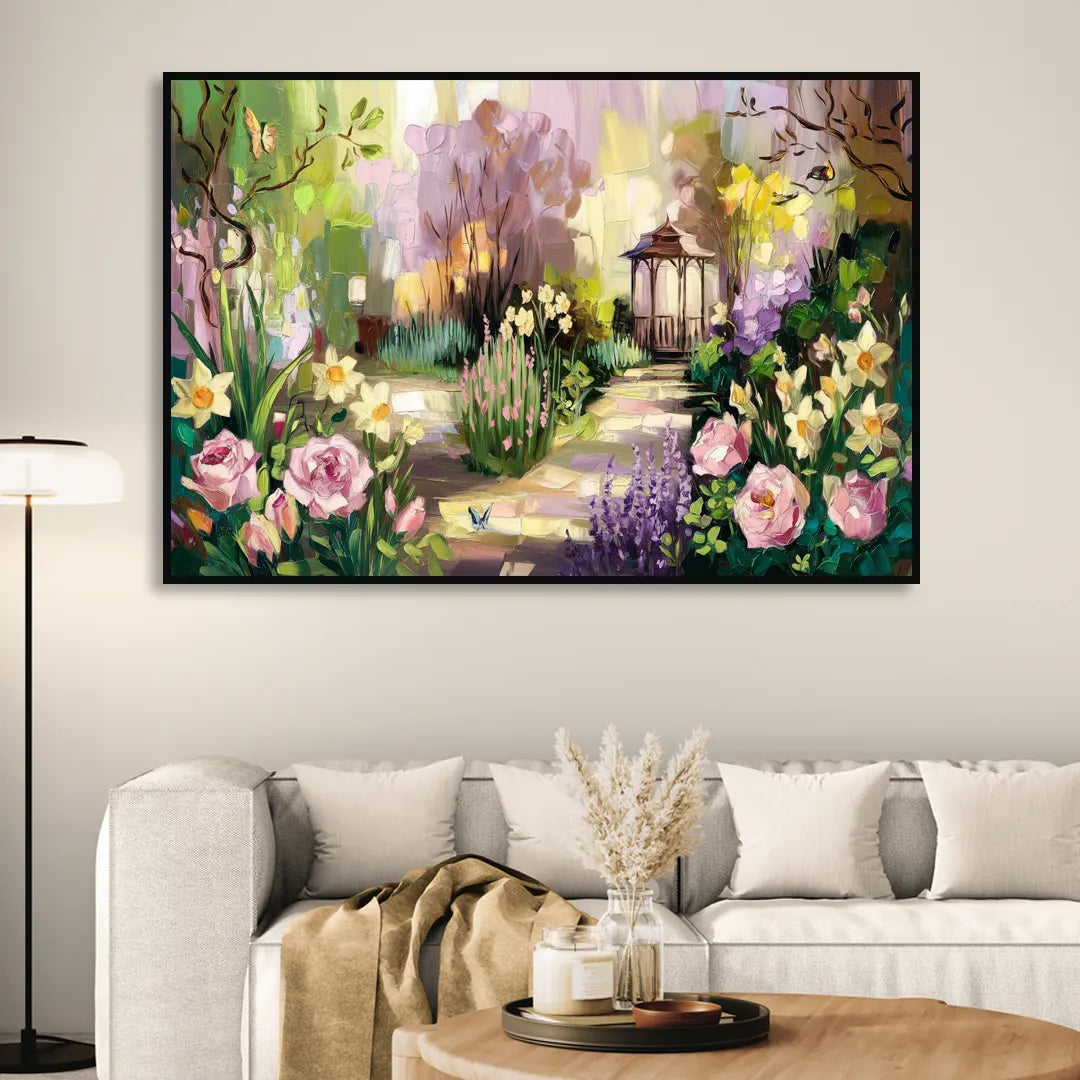 Norfolk Botanical Gardens Living Room - Black Canvas Wall Art