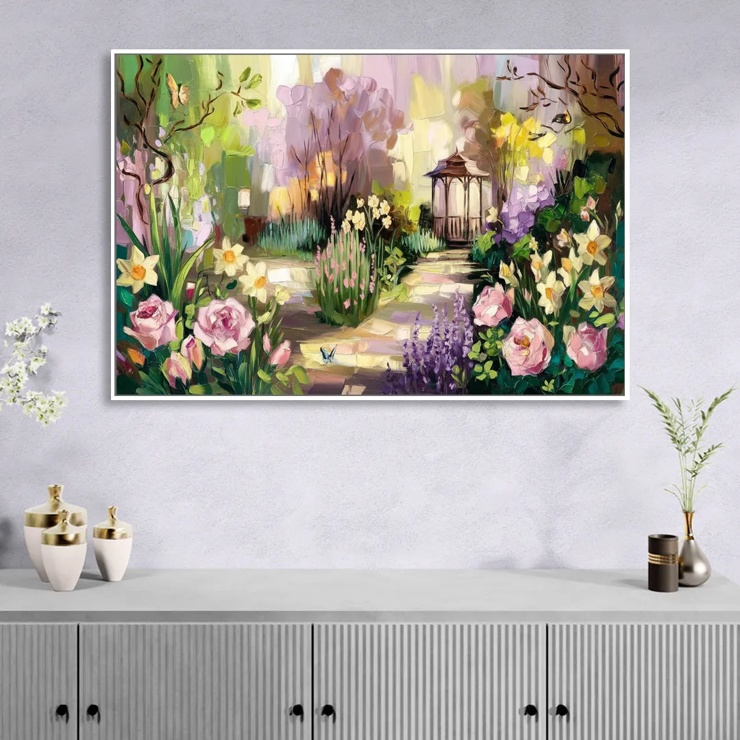 Norfolk Botanical Gardens Living Room - White Canvas Wall Art
