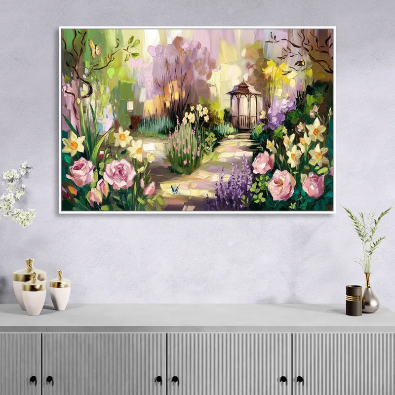 Norfolk Botanical Gardens Living Room - White Canvas Wall Art