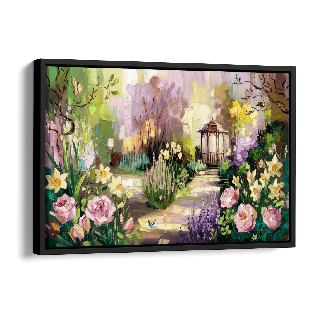 Norfolk Botanical Gardens Side - Black Canvas Wall Art