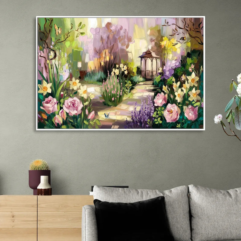 Norfolk Botanical Gardens Sitting Room - White Canvas Wall Art