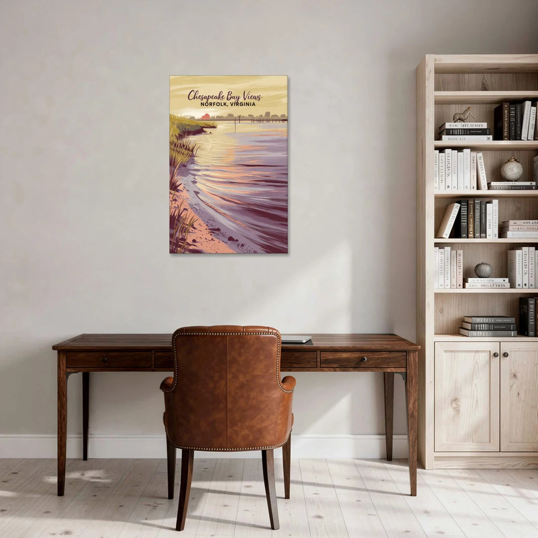 Norfolk Chesapeake Bay Views - Canvas Wall Art - Office - 24x36