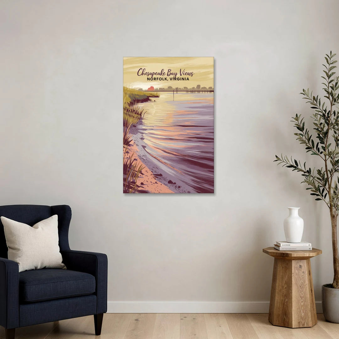 Norfolk Chesapeake Bay Views - Canvas Wall Art - Sofa - 24x36