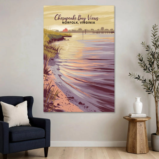 Norfolk Chesapeake Bay Views - Canvas Wall Art - Sofa - 40x60