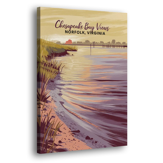 Norfolk Chesapeake Bay Views Side - Canvas Wall Art