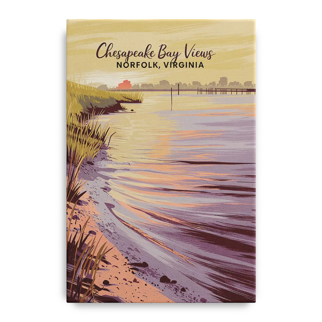 Norfolk Chesapeake Bay Views Front - Canvas Wall Art
