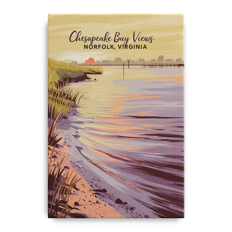 Norfolk Chesapeake Bay Views Front - Canvas Wall Art
