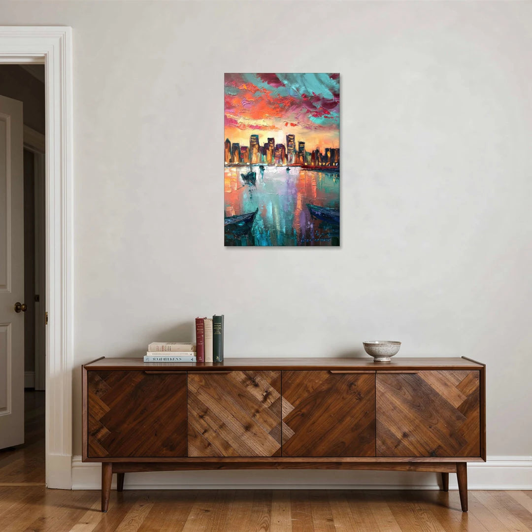 Norfolk Harbor Reflections - Canvas Wall Art - Coffee Table - 24x36