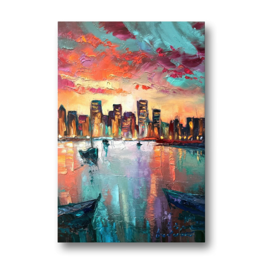 Norfolk Harbor Reflections - Canvas Wall Art - Front