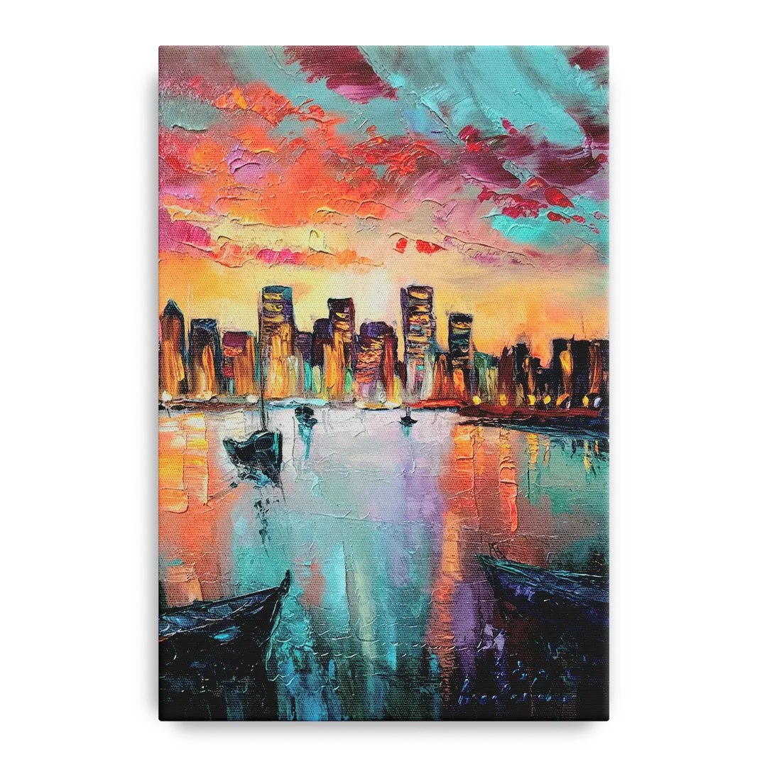 Norfolk Harbor Reflections Front - Canvas Wall Art