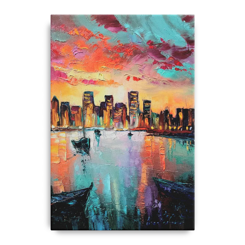 Norfolk Harbor Reflections Front - Canvas Wall Art