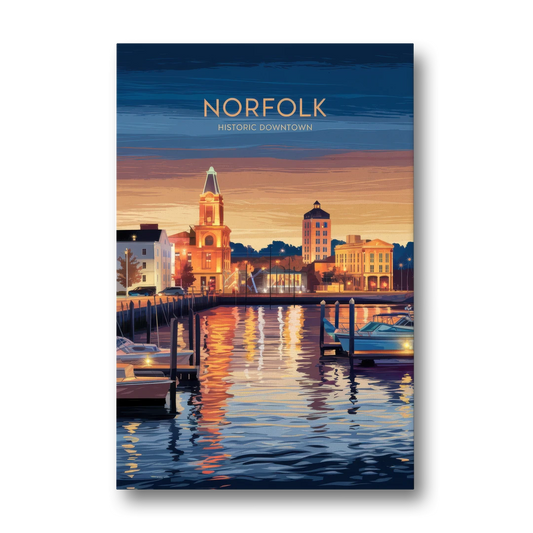 Norfolk Historic Downtown - Canvas Wall Art - Front