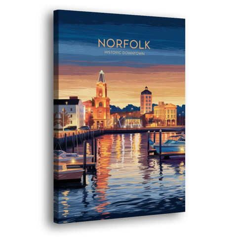 Norfolk Historic Downtown - Canvas Wall Art - Side