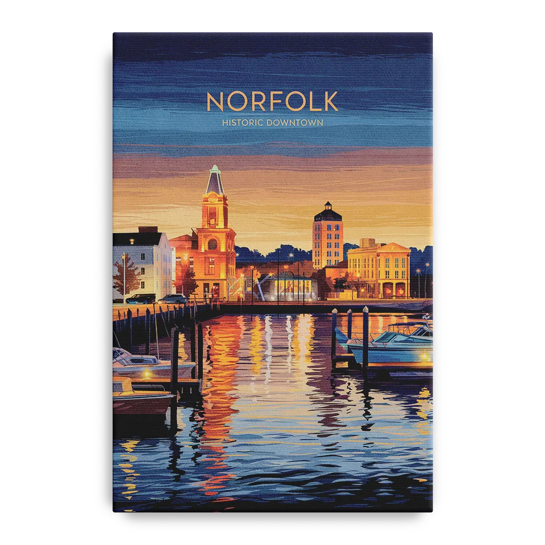 Norfolk Historic Downtown Front - Canvas Wall Art