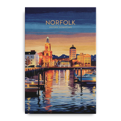 Norfolk Historic Downtown Front - Canvas Wall Art