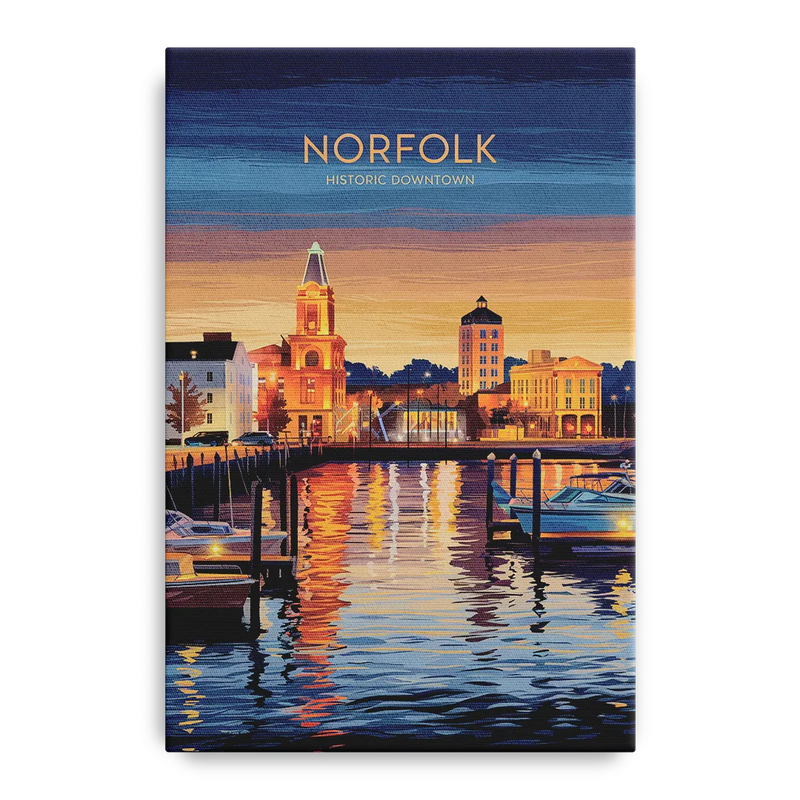 Norfolk Historic Downtown Front - Canvas Wall Art