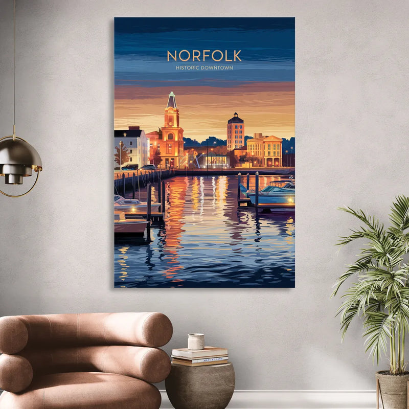 Norfolk Historic Downtown Sitting Room - Canvas Wall Art