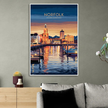 Norfolk Historic Downtown Sitting Room - White Canvas Wall Art