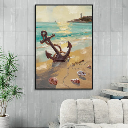 Norfolk Nautical Charm Sitting Room - Black Canvas Wall Art