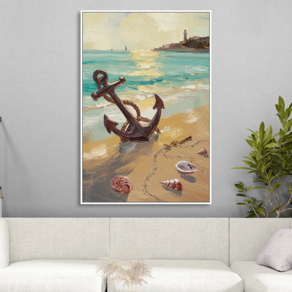 Norfolk Nautical Charm Sitting Room - White Canvas Wall Art