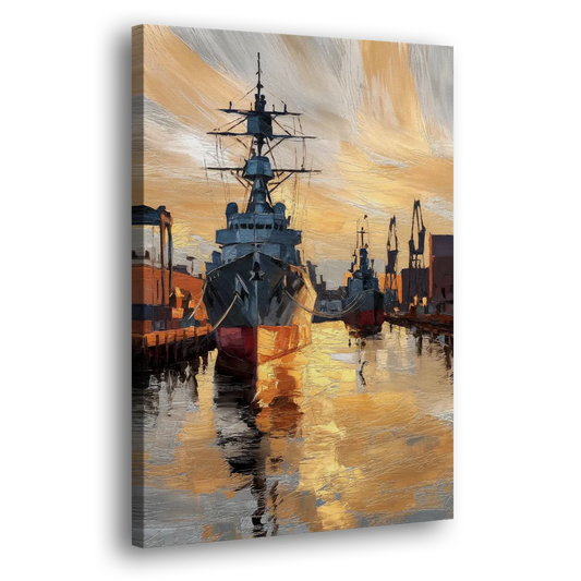 Norfolk Naval Shipyard Tribute Side - Canvas Wall Art