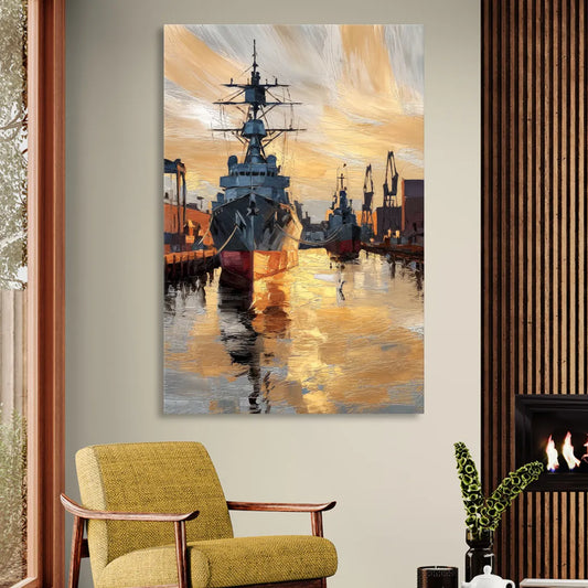 Norfolk Naval Shipyard Tribute Living Room - Canvas Wall Art