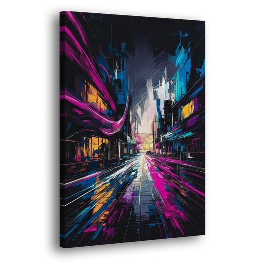 Norfolk Neon District Vibes Side - Canvas Wall Art