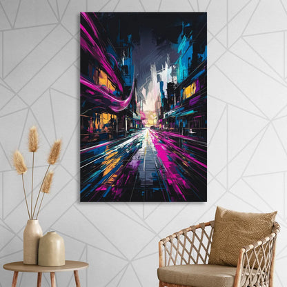 Norfolk Neon District Vibes Living Room - Canvas Wall Art