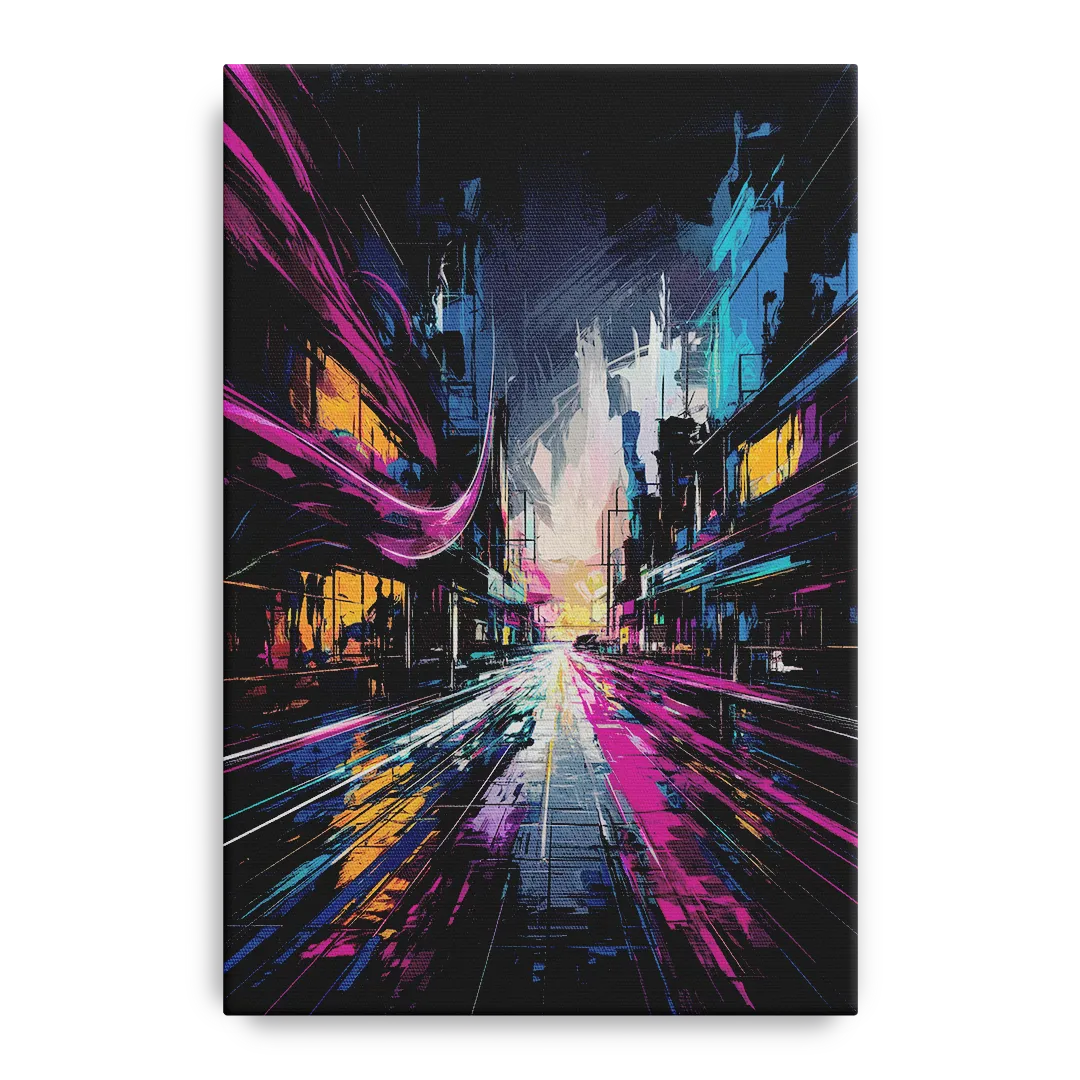 Norfolk Neon District Vibes Front - Canvas Wall Art