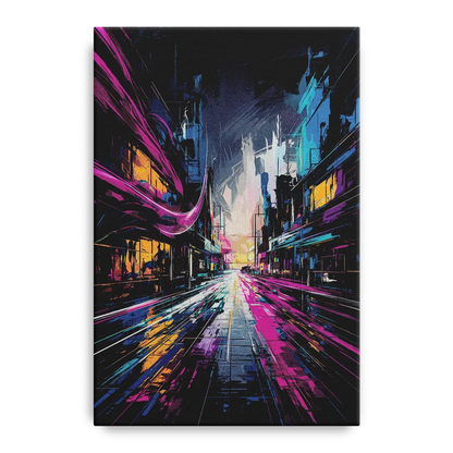 Norfolk Neon District Vibes Front - Canvas Wall Art