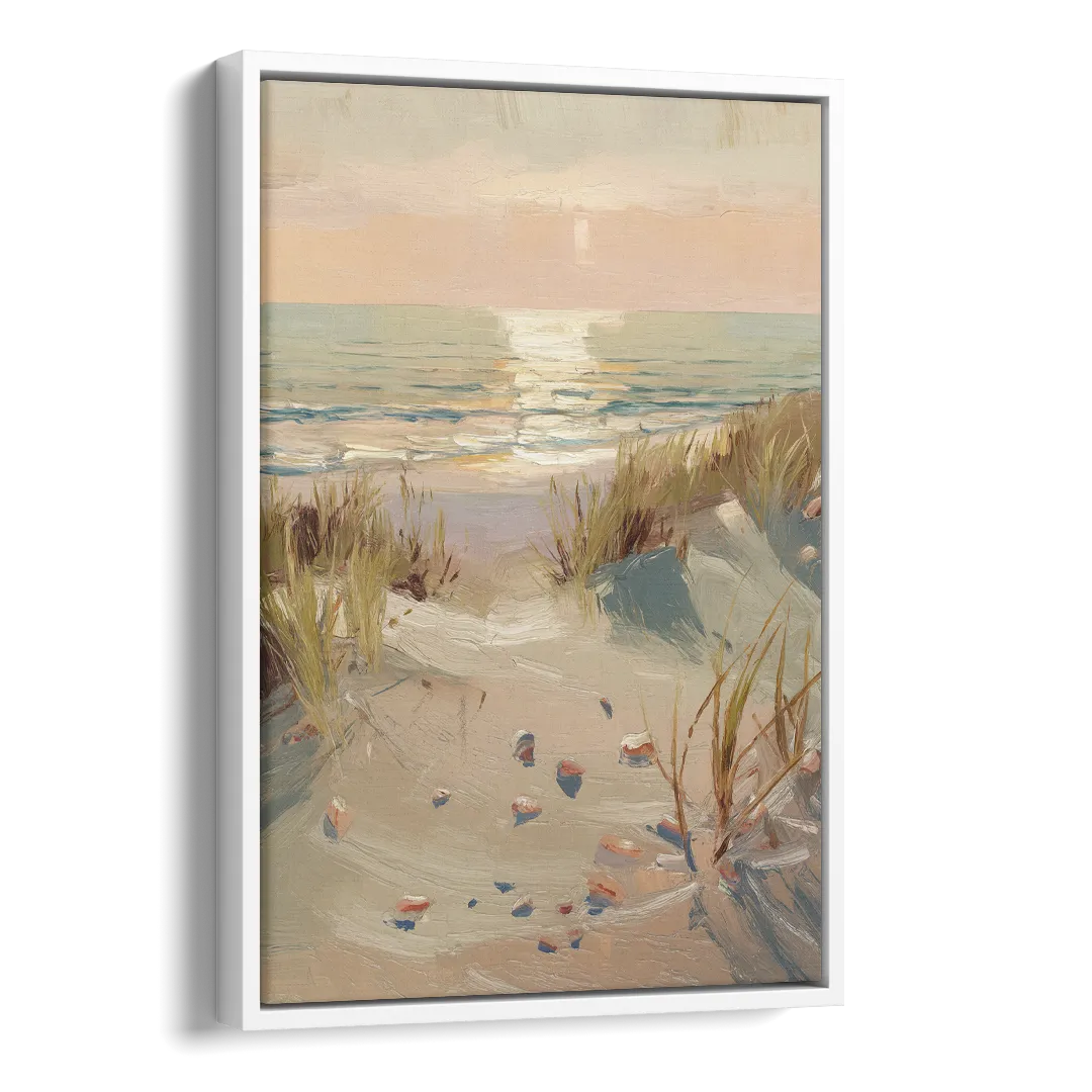 Norfolk Oceanfront Serenity Side - White Canvas Wall Art