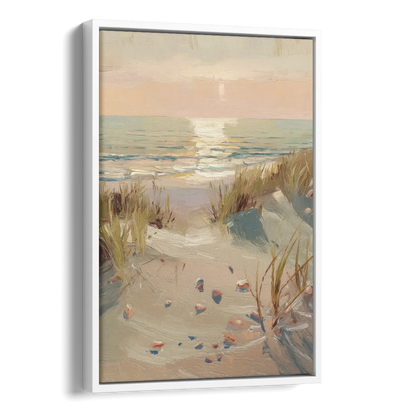 Norfolk Oceanfront Serenity Side - White Canvas Wall Art